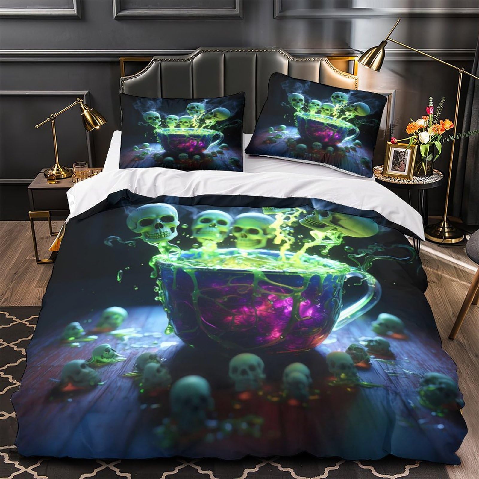 Parure de lit horreur imprimée 3D idéale pour relooker une chambre de fille single