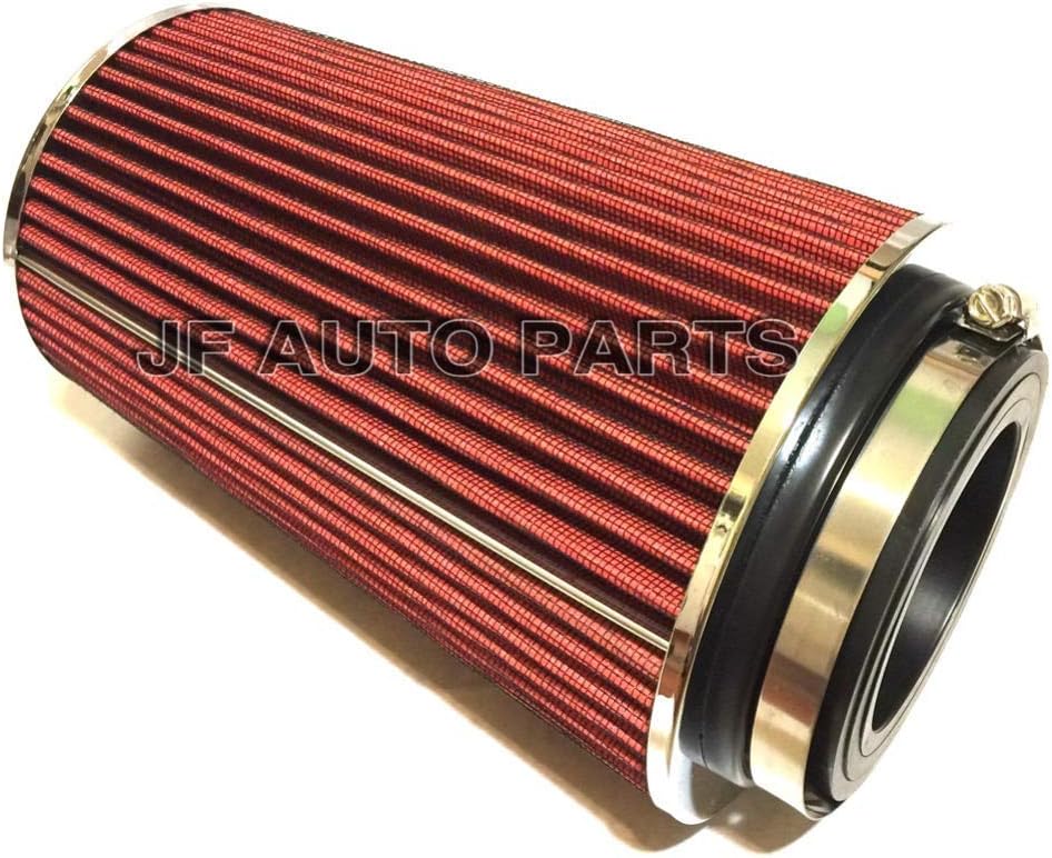 4" Inlet x 10" Air Intake Chrome Closed Top Cone Air Filter with 3.5"/3" reducer