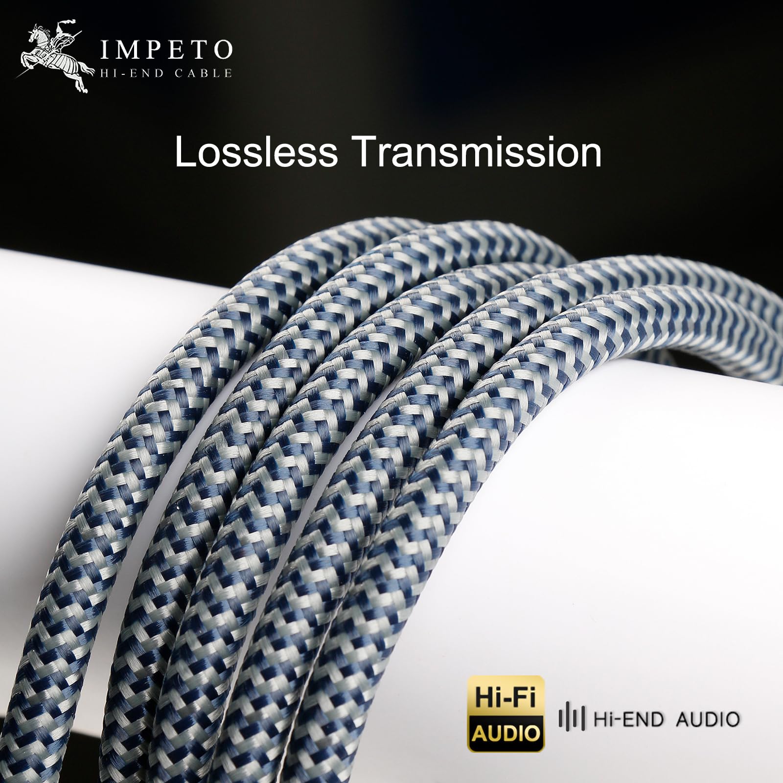 Impeto Câble RCA Subwoofer Cable Subwoofer RCA Y Cinch de masse caisson de basse 1 mâle vers 2 mâle- Contacts Dorés-pour amplificateur, enceintes actives ou caisson de basse - 5 m