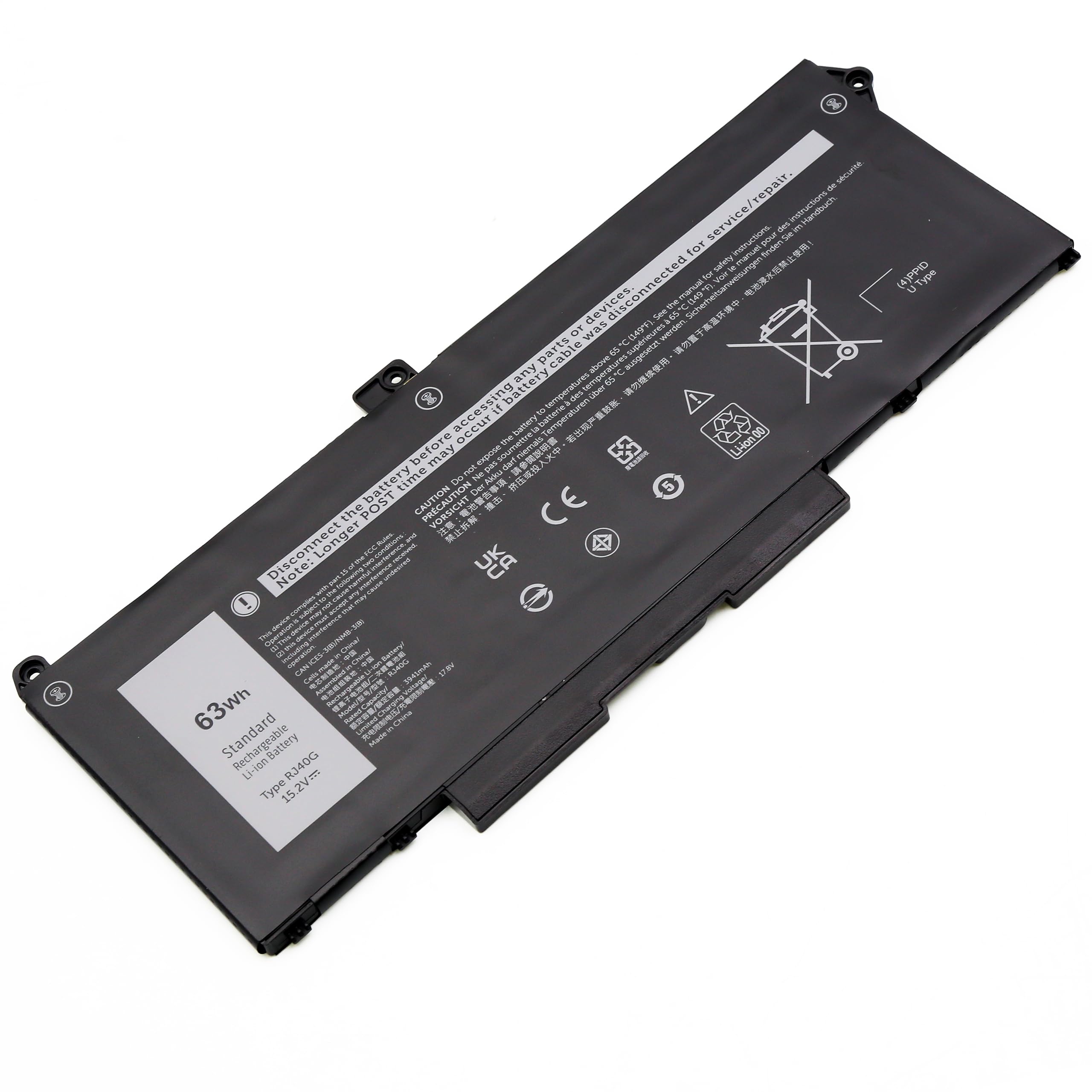 BLESYS RJ40G Akku für Dell Latitude 5520 5420 Serie M033W 1K2CF 075X16 P137G P104F Ersatzakku [63Wh 15.2V]