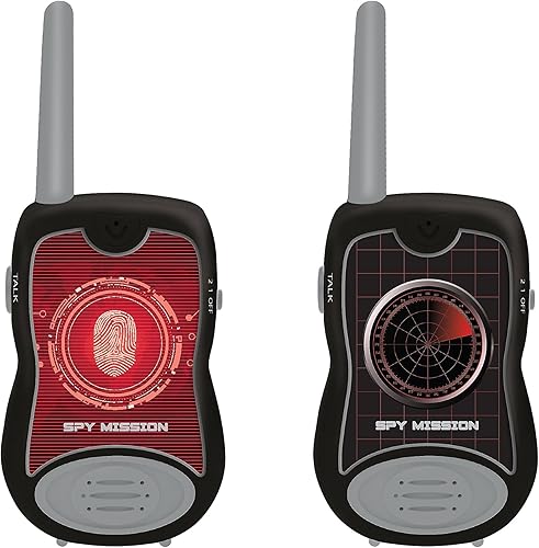 Lexibook - Misión espía - Walkie Talkies, 656.2 ft, Set de comunicación para niños, 2 canales de comunicación, clip para cinturón, negrorojo, TW12SPY Lexibook - Misión espía - Walkie Talkies, 656.2 ft, Set de comunicación para niños, 2 canales de comunicación, clip para cinturón, negrorojo, TW12SPY