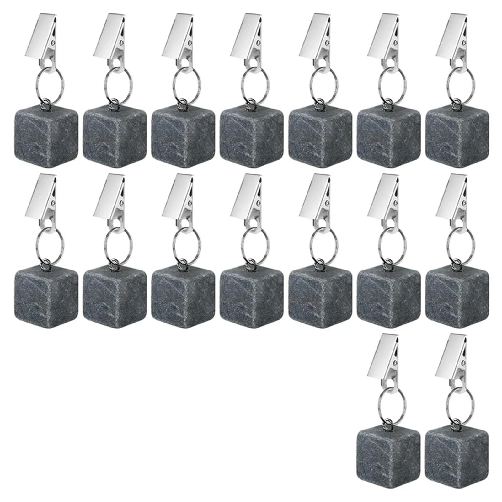 Poids de nappe pour l'extérieur en marbre avec clips lot de 16 cubes