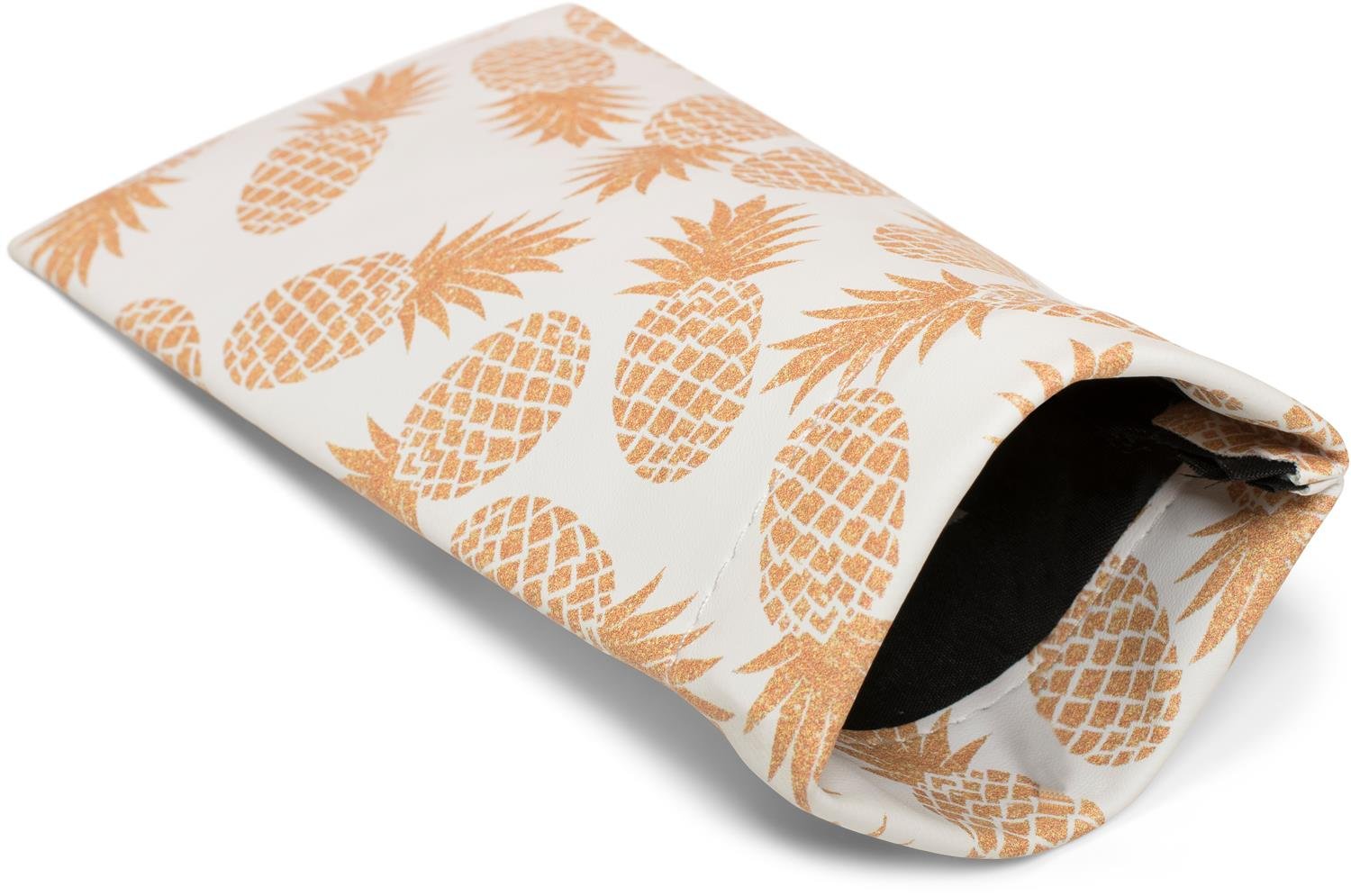 styleBREAKERestuche para gafas de sol con estampado de piñas y paño de limpieza, estuche para gafas con cierre a presión, señora 09020076