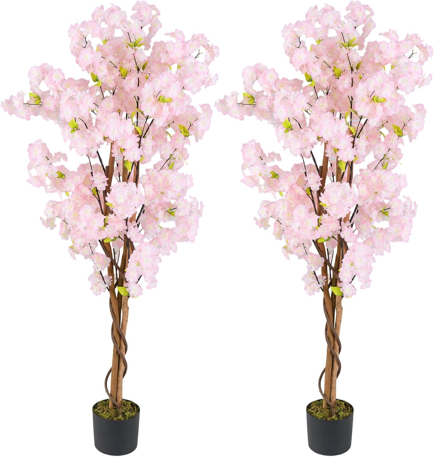 Safeplus 5FT Artificial Cherry Blossom Tree with Pink Flowers for Indoor Outdoor Décor