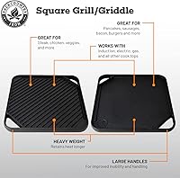 Vista 3 de 10.5 inch Single-Burner Reversible Cast Iron Grill/Griddle