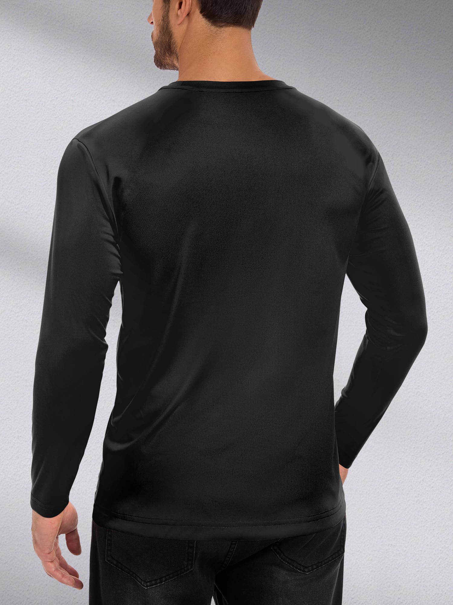 Men's Long Sleeve Sun Protection Shirts UPF 50+ UV Protection Quick Dry Athletic T-Shirt for Hiking Running Surfing - 3