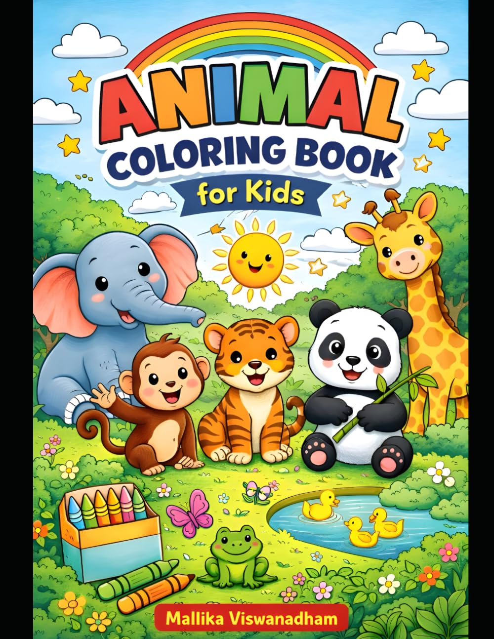 Animal Coloring Book for Kids: Fun and Easy Animal Coloring Pages for Toddlers and Kids Ages 3–8 | Cute Zoo, Farm, and Wild Animals to Color