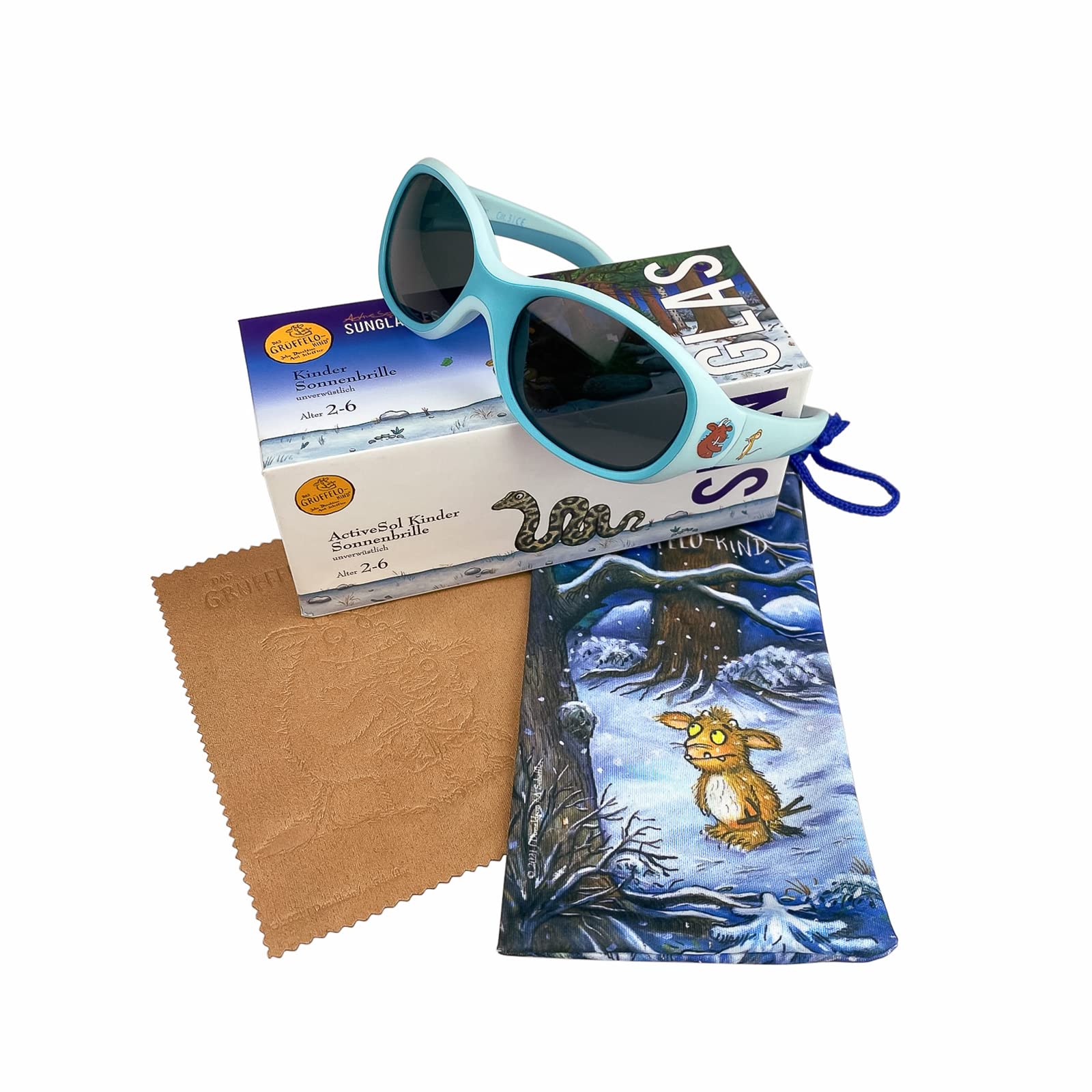 ActiveSol Grüffelo Premium okulary przeciwsłoneczne dla dzieci | soczewki High-Tech: 100% ochrona przed promieniowaniem UV, polaryzacja, efekt lotosu | niezniszczalne okulary ze specjalnej gumy | 22 g | dla chłopców i dziewczynek od 2-6 lat, Mikołaj na no