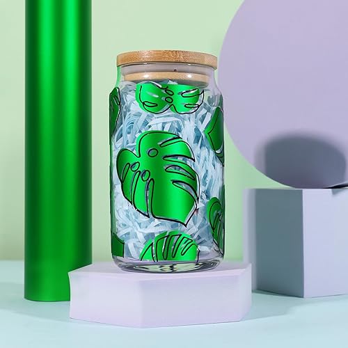 Miniatura 6 de AHIJOY Vinilo verde mate satinado metálico vinilo adhesivo permanente de 12 x 5 pies para calcomanías, tazas, proyectos de bricolaje, cortadores de