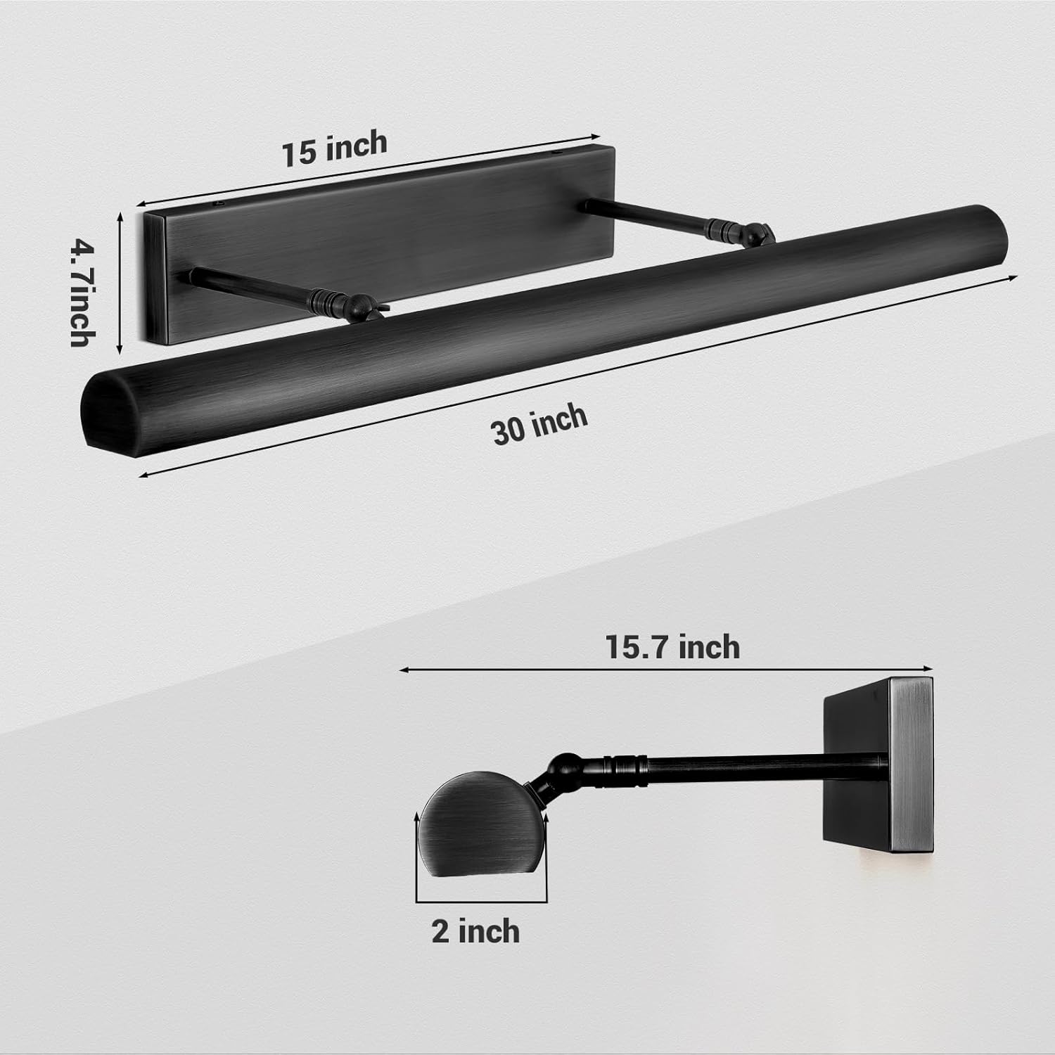 Black Picture Light, 18inch Hardwired Picture Lights, Rotatable Picture Lights for Wall, Wall Lights for Pictures, Linear Art Light for Wall Painting Display Artwork Portrait Black Picture Light, 18inch Hardwired Picture Lights, Rotatable Picture Lights for Wall, Wall Lights for Pictures, Linear Art Light for Wall Painting Display Artwork Portrait