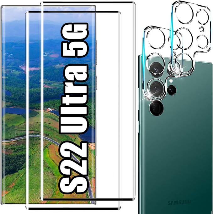 Coliary [2+2 Pack] Galaxy S22 Ultra Screen Protector, 9H
