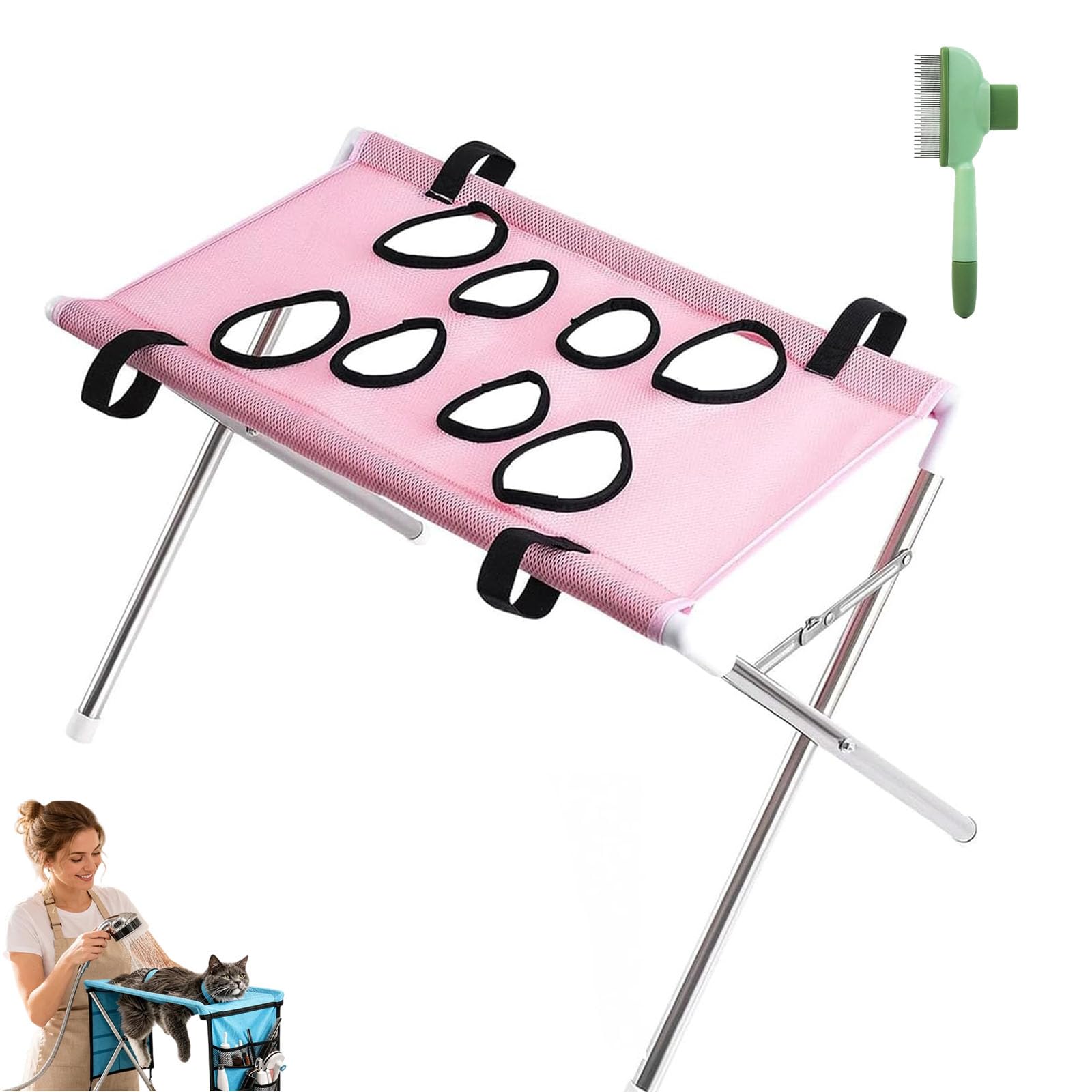 Cama Plegable 2 En 1 para El Cuidado De Mascotas, Hamaca para Perros (A) | Para Mascotas Pequeñas De Hasta 15 Kg, Malla Transpirable De Secado Rápido, Para Gatos Y Perros Pequeños