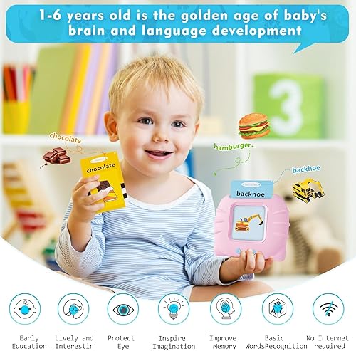 Miniatura 4 de OUYOFI Tarjetas didácticas parlantes para niños, 384 piezas de palabras visuales, juguetes de terapia del habla para niños pequeños, juguetes