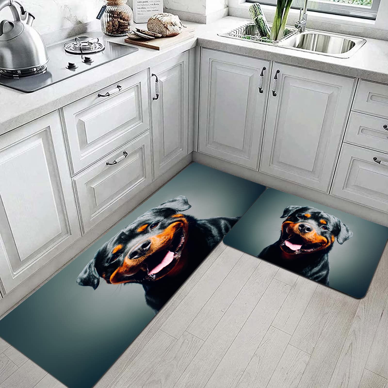 Küchenmatten Mit Hundemuster 40,6x129,9cm - Rutschfeste Gepolsterte Bodenmatte Für Küche & Bad