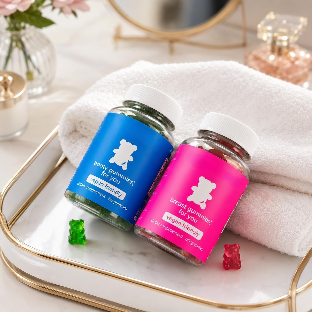 Confezione combinata di caramelle gommose multivitaminiche da donna, | Un integratore alimentare quotidiano equilibrato per uomini e donne, un buon partner per la gestione del corpo, facile da deg