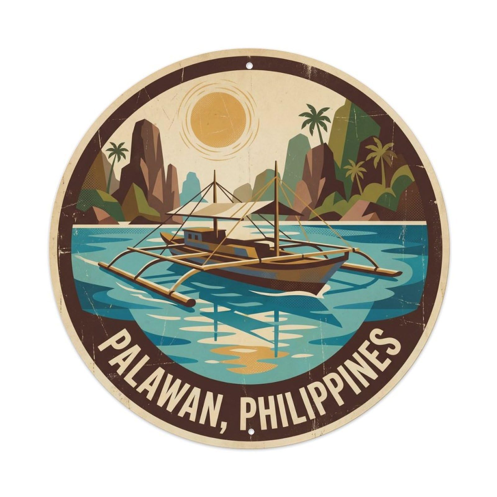 Palawan Beach Destination Hidden Lagoon Philippines Metal Tin Sign