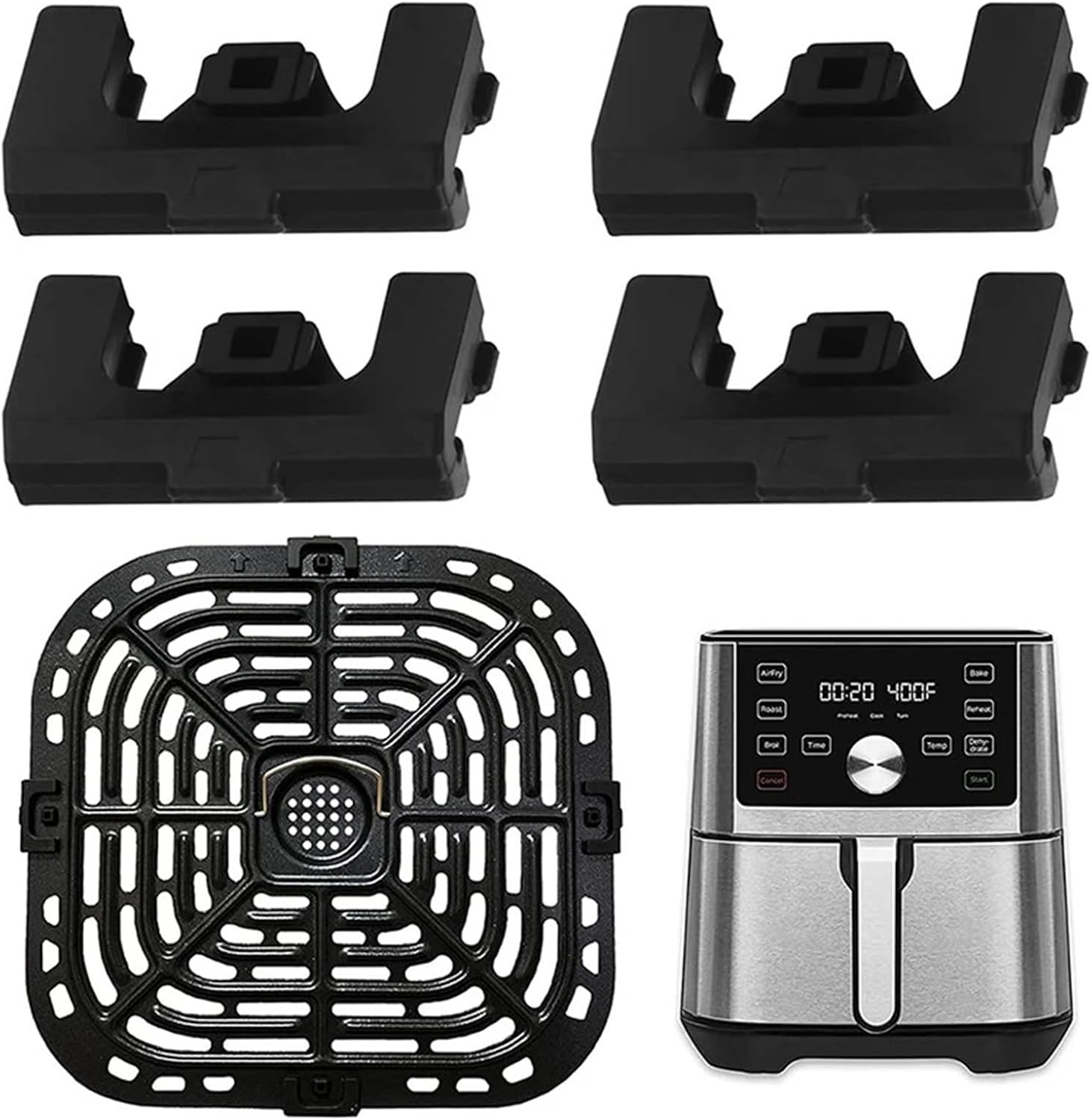 Air Fryer Rubber Bumpers 40/80pcs Rubber Feet for Air Fryers Bumpers Anti-Scratch Protective Covers For Pan(80pcs)