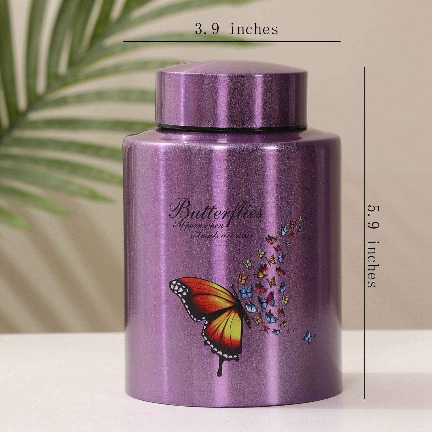 Dioeta Medium Urns for Human Ashes Up to 60 Cubic Inches Medium Sized Urns for Ashes Adult Male Female Keepsake Cremation Urns for Ashes Stainless Steel (Butterflies - Image 3
