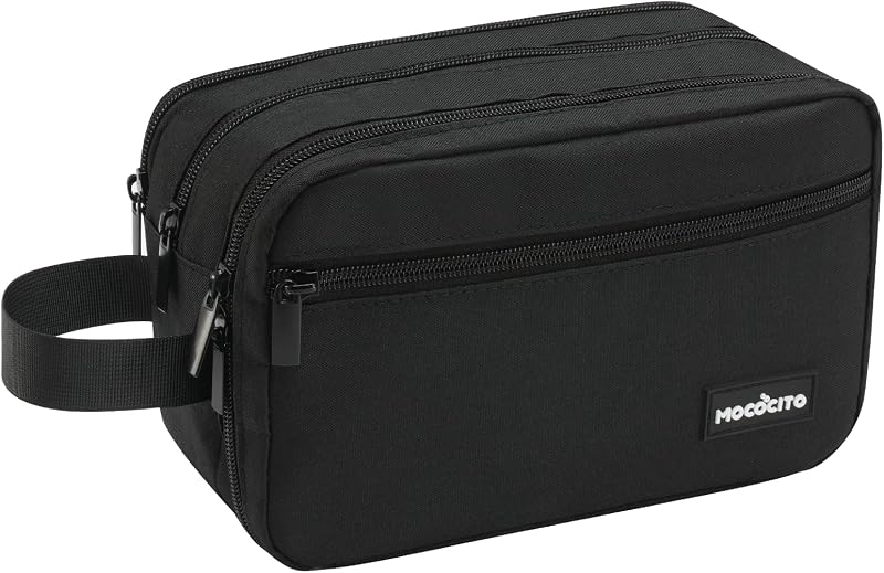 Petit Trousse de Toilette avec Poignée pour Hommes & Femmes, Sac de Rangement Portable pour Rasoir, Produits de Soin, Pinceaux de Maquillage et Outils