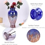 Vase en verre soufflé à la main 11.8" Vase de Boud à la bouche pour la table, vases colorés peints en verre de Murano pour - Home Entrée Centre de mariage