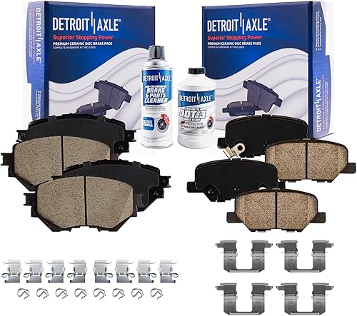 Miniatura 14 de Detroit Axle - Pastillas de freno para Chevy Trailblazer GMC Envoy Pastillas de freno de cerámica w/Hardware Buick Rainier Isuzu Ascender Olds