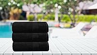 Vista 7 de Medium Size Bath Towels Set of 6 – 100% Cotton Terry – 24" x 48" – Quick Dry, Soft & Highly Absorbent – Black Towels for Bathroom, Gym, Spa, Pool &
