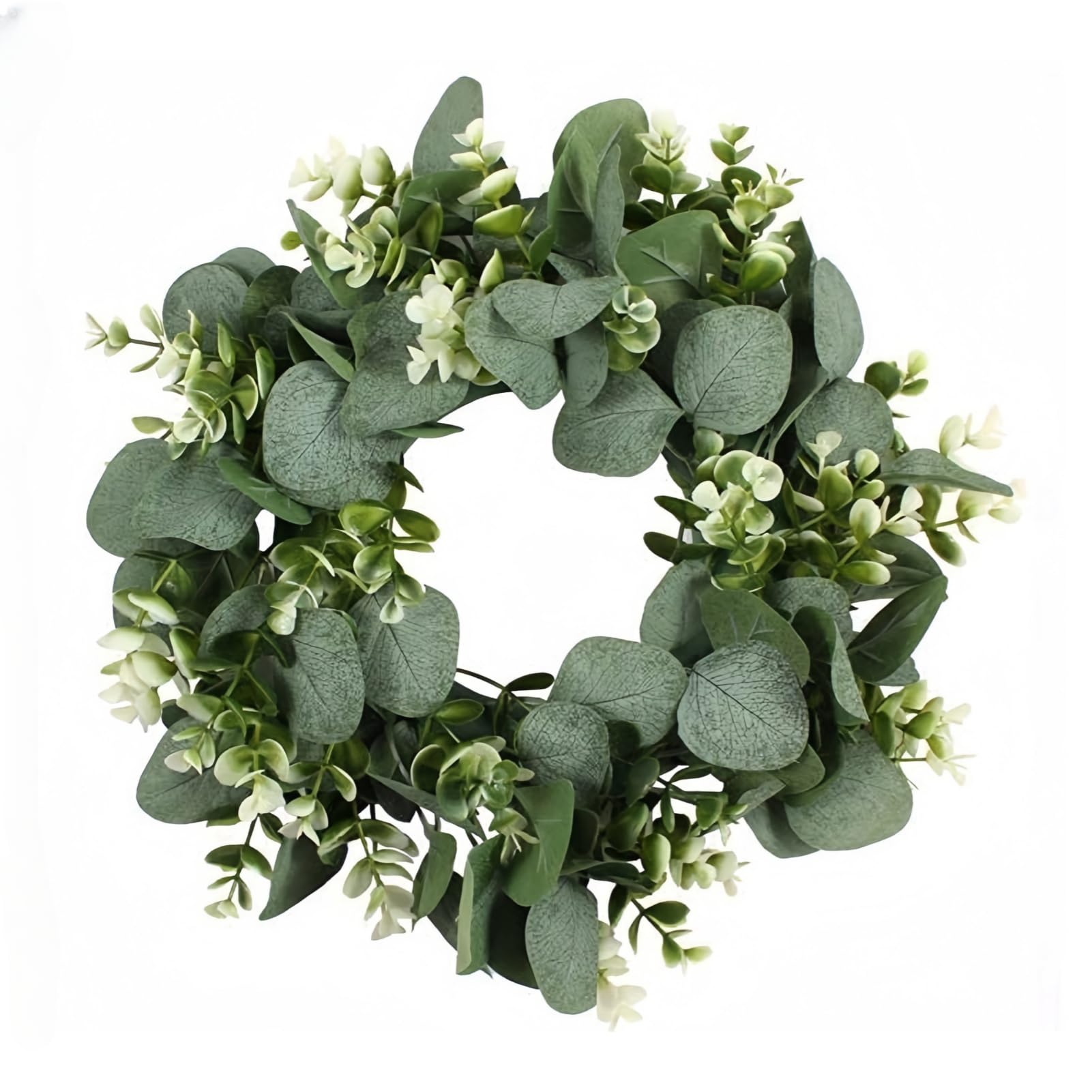Eucalyptuskrans, kunstplant, hangende krans, voor bruiloft, feest, tuin, deur, raam, muur, open haard, decoratie, 30 cm