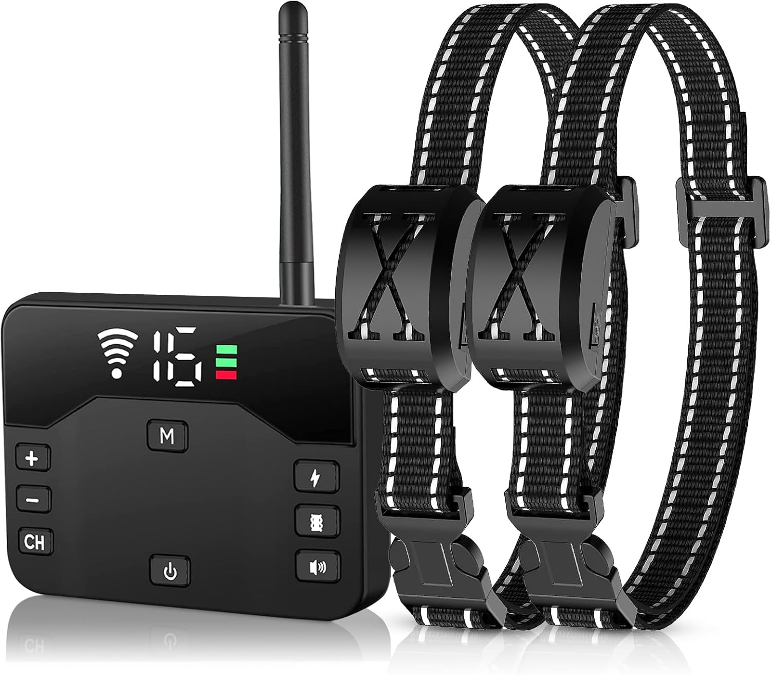 Wireless Dog Fence, 2-in-1 Electric Pet Containment System & Remote Training Collar, Rechargeable & Waterproof Shock Collar for Small Medium Large Dogs, Adjustable Range Up to 800ft