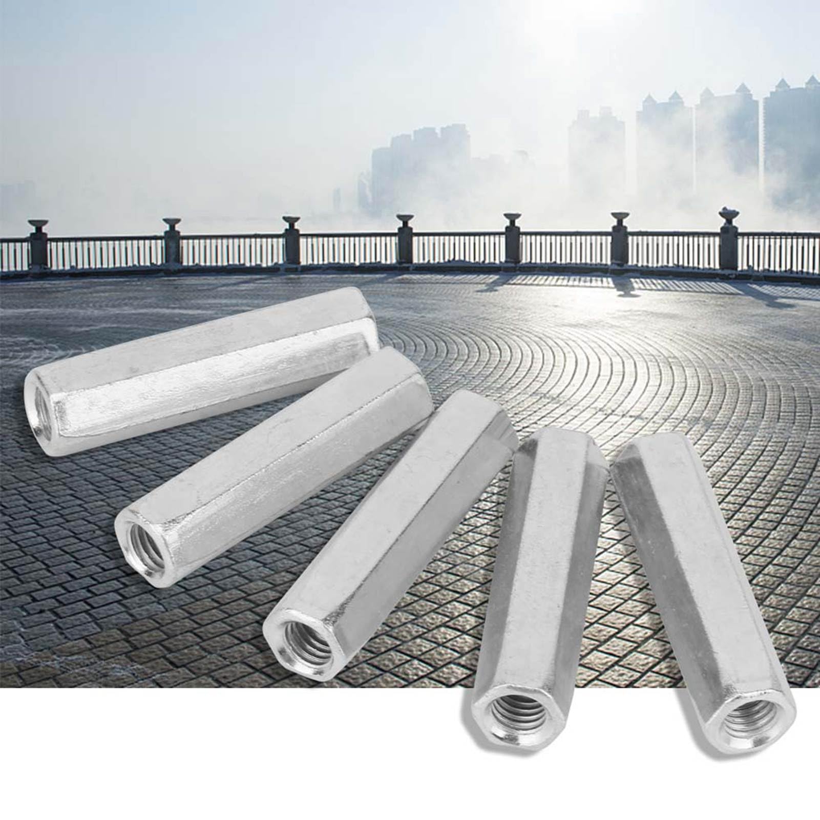 WGFOIP 5pcs M8 * 50 Long Round Coupling Nut, Hexagonal Sleeve Nut Standoff M8 Threaded Fasteners for Workshop Industrial Constructor - Image 3