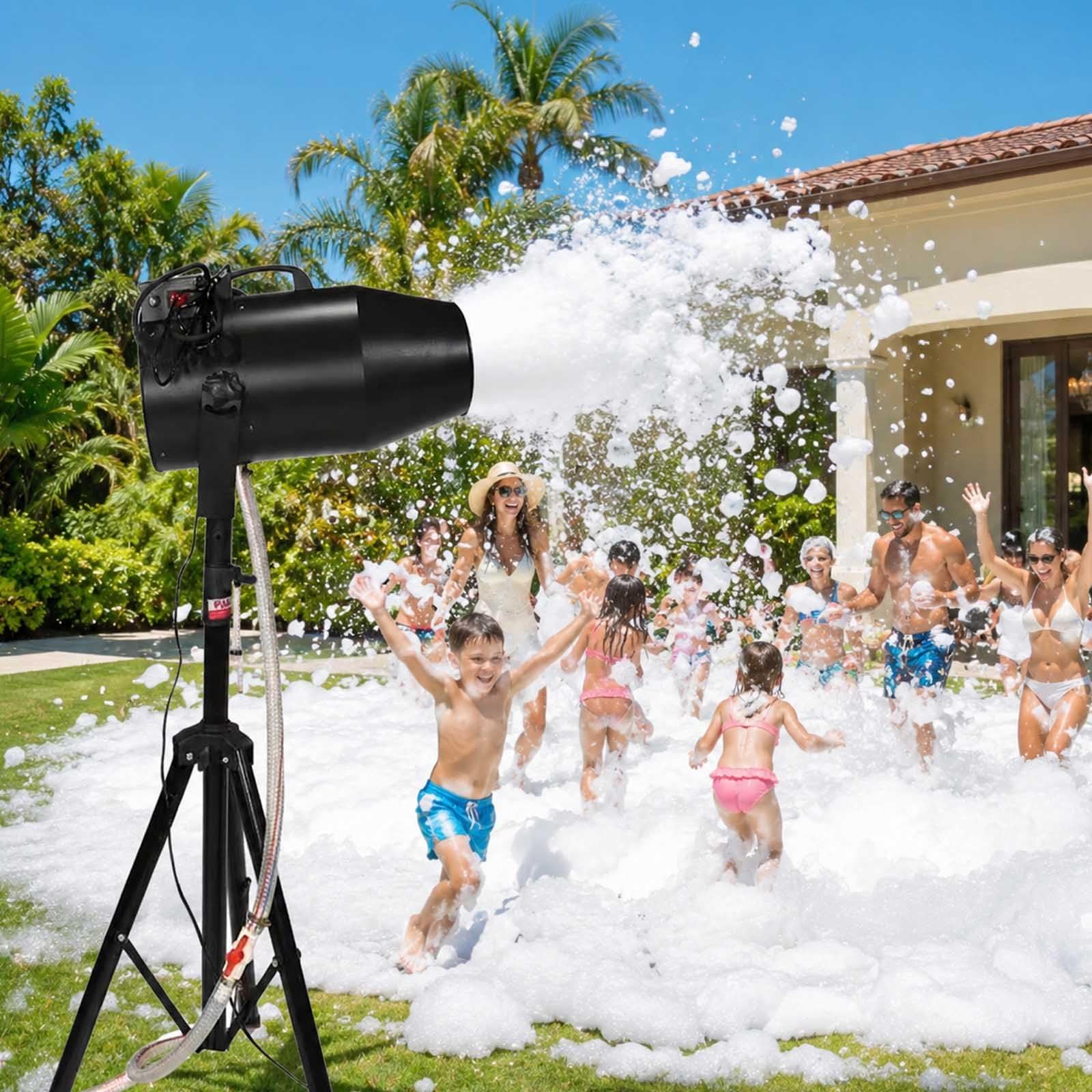 aromaoveite Large Foam Machine, 1000w High-Power Foam Cannon With Adjustable Angle, Outdoor Party Foam Bubble Machine For Summer Pool Parties, Events And Backyard Fun, 6–8 M Spray Distance Black