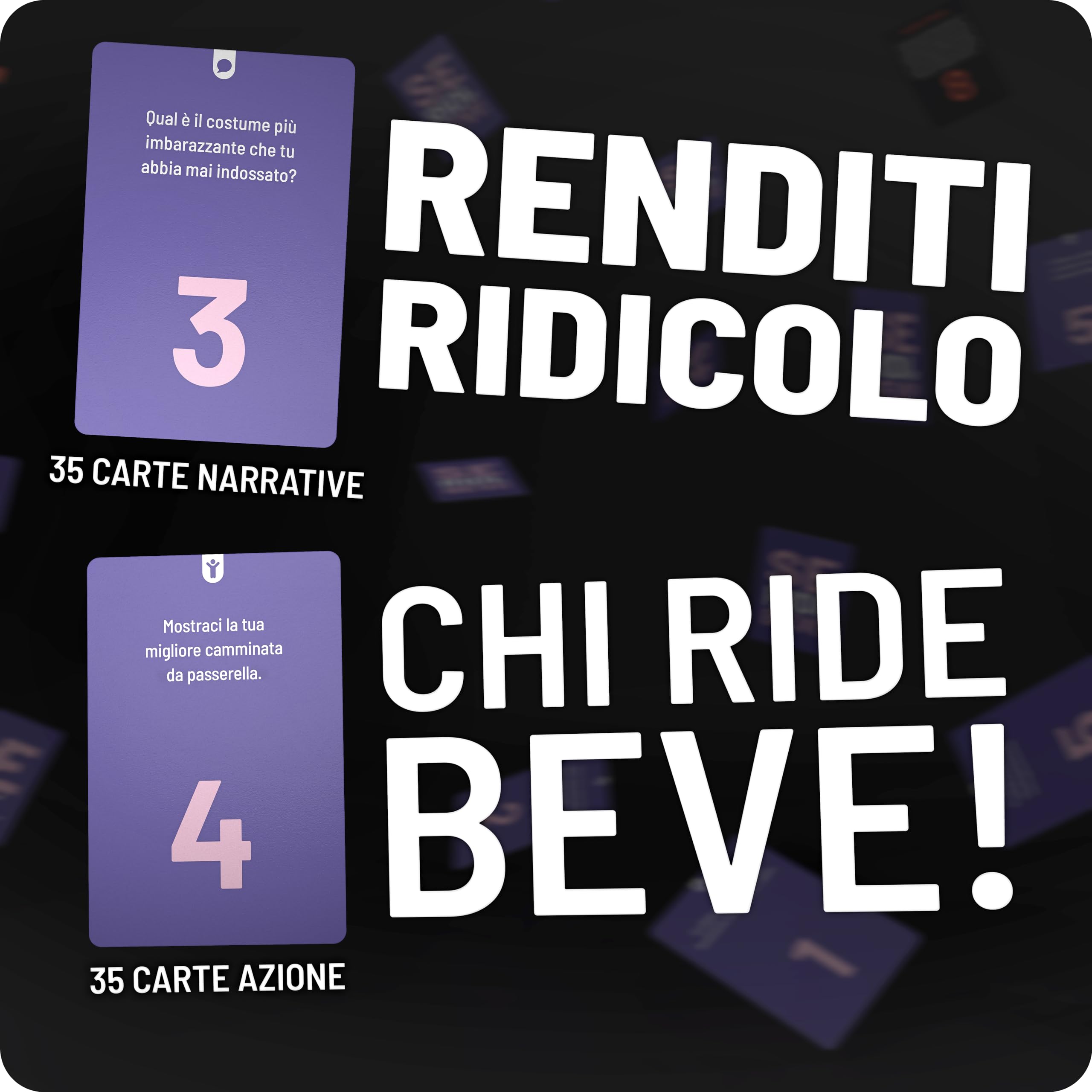 Se Ridi, bevi! - Il divertente gioco alcolico - Gioco di alcolici con 100 carte - gioco di alcolici - gioco di carte - giochi di partito per adulti - 18+ - Edizione italiana