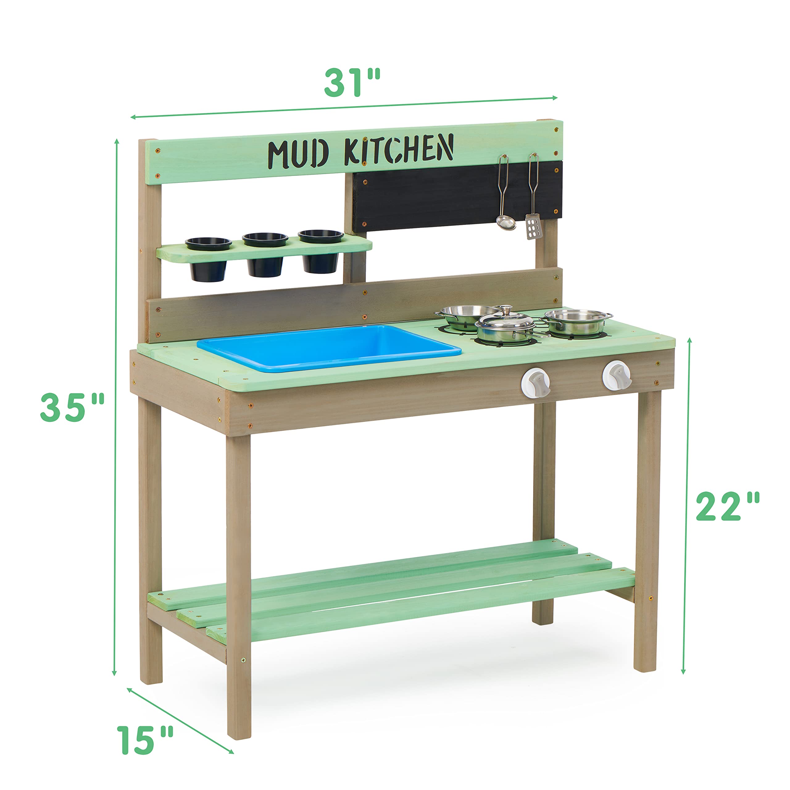 Cocina De Barro Cocina De Juego De Madera Abeto Con Estufas Perillas Y Fregadero Juego De Cocina Al Aire Libre Para Ni Os 3 A Os