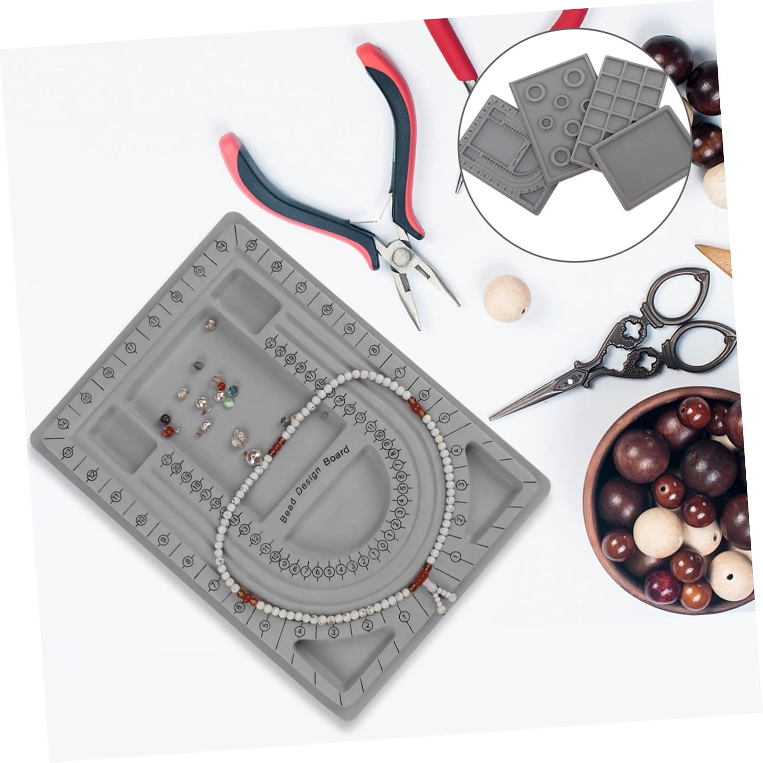 4pcs Jewelry Bead Design Boards Plastic Beading Trays for Necklace Bracelet DIY Craft Tool for Women