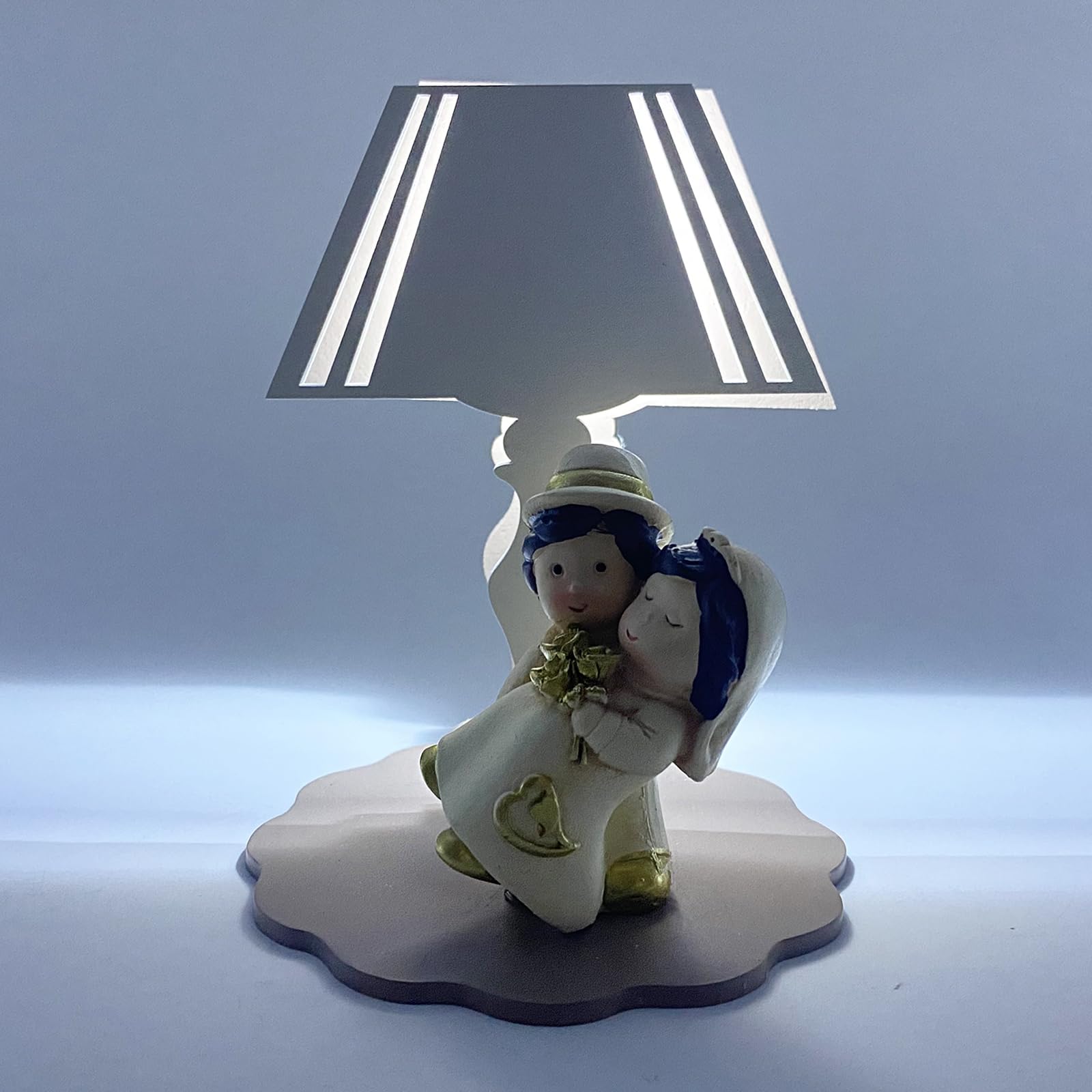 Generico 6 bomboniere Sweet lume Lampada PORTACONFETTI con LED in plexiglass novità Assoluta 6,5x12cm | Vari Colori | 6 lampade bomboniera Porta Confetti (Rosso