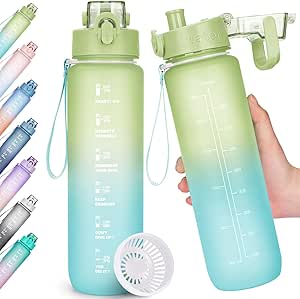 JAPORIA Trinkflasche 1,5L Mit Zeitmarkierungen - BPA-frei & Auslaufsicher Für Sport & Alltag