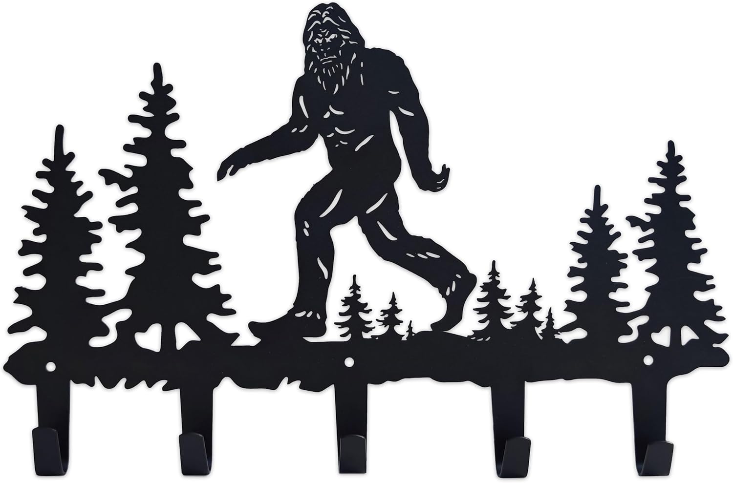 Bigfoot Sasquatch Metal Coat Hooks Wall Mount-Bigfoot Sasquatch Hangers and Key Holder-Clothes Hat Rack and Backpack Hanger Decor for Storage, Living Room, Hallway, Office Gift