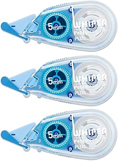 プラス 修正テープ ホワイパープチ 5mm エコパッケージ ブルー 3個パック 51-749