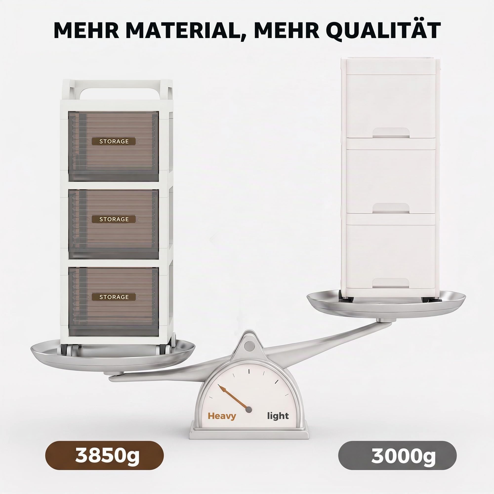 badezimmerschrank auf Rollen, 30cm badschrank schmal mit 3 Schubladen | Schubladenschrank, bathroom cabinet Für Küche, Büro, Schlafzimmer unter dem Schreibtisch, 66 cm hoch (30x41x75 cm)