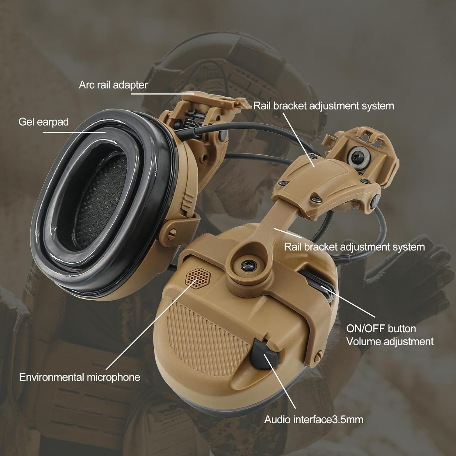 Electronic Hearing Protection for Shooting, Active Noise Cancelling w/Gel Pad Sound Amplification for Hunting-HW63