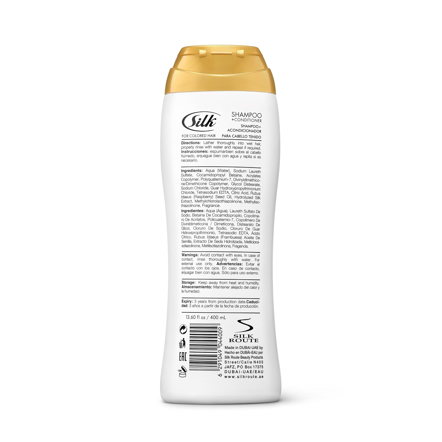 SILK 2 in 1 Shampoo and Conditioner for Colored Hair – Volumizing for Color Treated, Dyed & Bleached Strands – With Raspberry Seed Oil – High Gloss Finish – Berry Scent, 13.6 Fl Oz (Pack of 2)