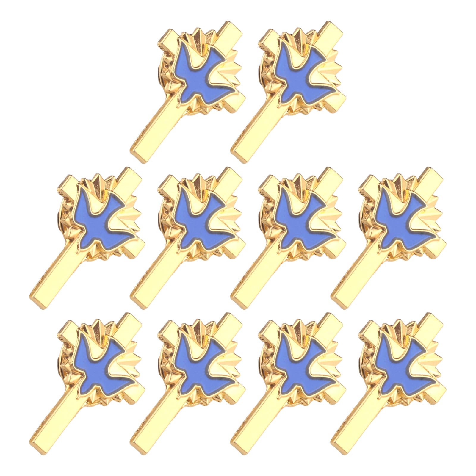 oringnat Elegant Doves Crosses Lapel Pin Unique Doves Crosses Brooch Adornment Individualized Badge Pin for Daily Wear