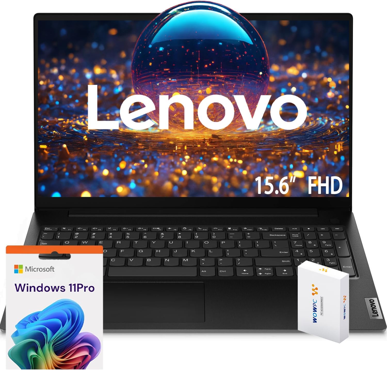 Lenovo New V15 Laptop · 32GB RAM · 1TB SSD · Intel Celeron N4500 Processor · Intel UHD Graphics · 15.6" FHD 1080p Anti-Glare Display · Ethernet RJ-45 · Windows 11 Pro · WOWPC Recovery USB