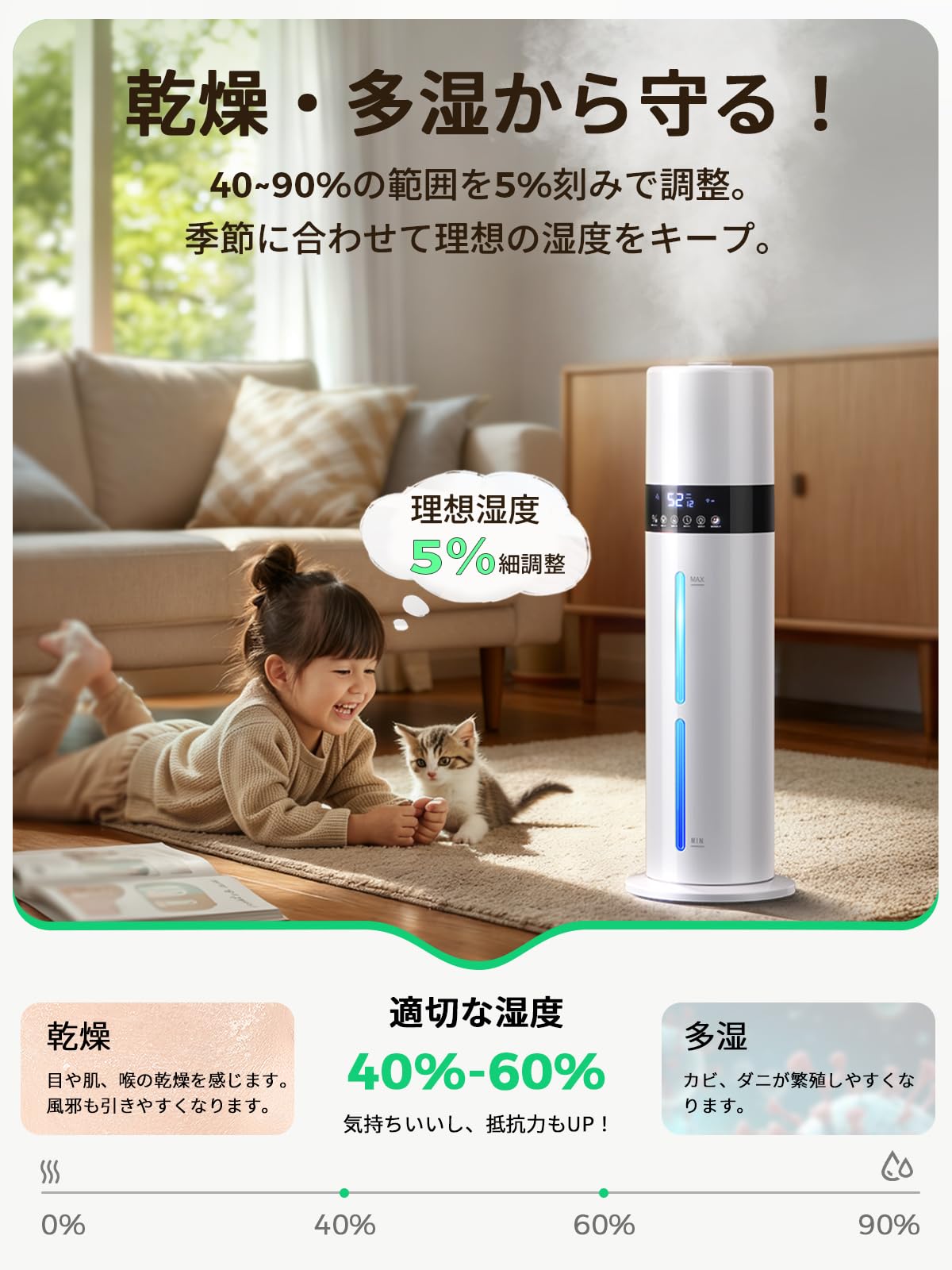 大特価❣️ 早い者勝ち❣️ 加湿器 大容量 8L 6~35畳対応 Amazon.co.jp: 加湿器 大容量 8L 6~35畳対応 【銀イオン素材&次亜塩素