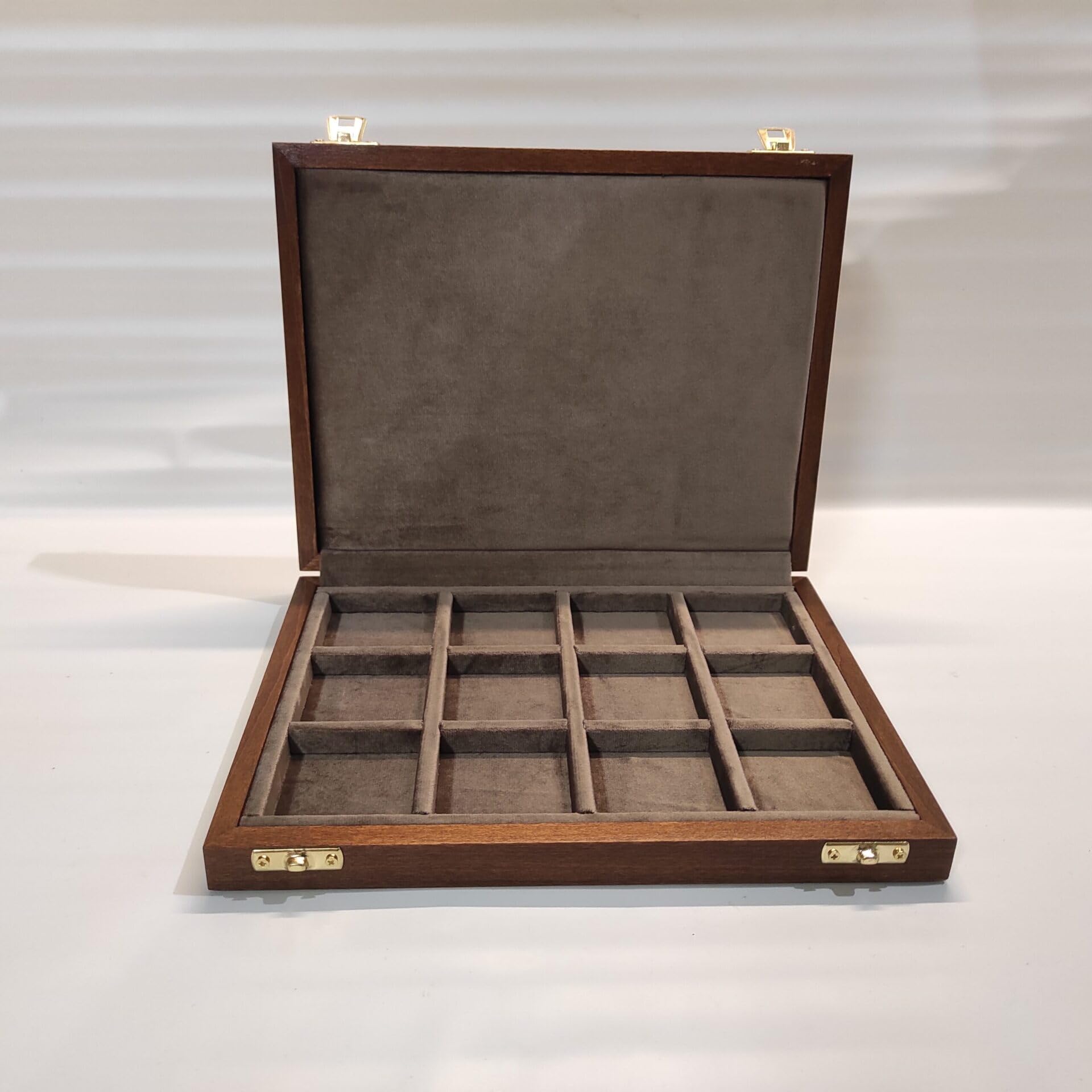 Vitrina de Madera para Moneda con Interior de Terciopelo – Estuche Expositor Artesanal Italiano para Coleccionistas – Caja de Presentación Individual