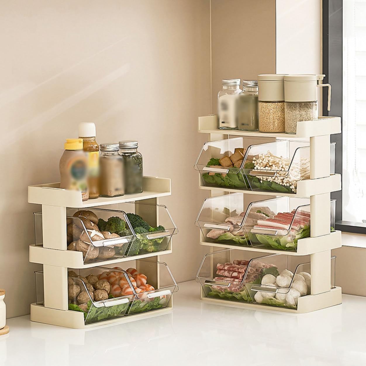 Amazon｜[FOQW] 調味料棚 食材トレイ 食材トレー キッチン 収納 食材