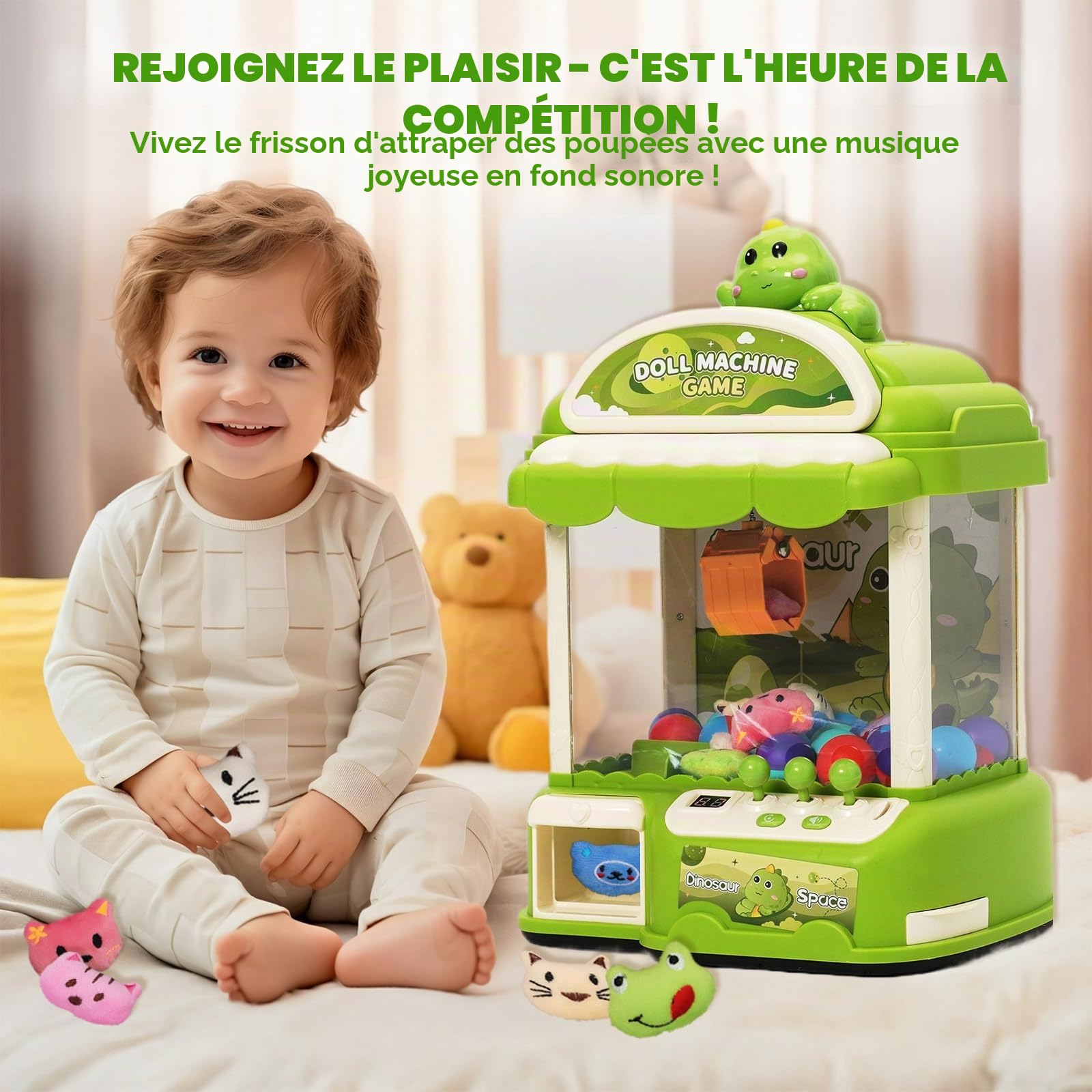 Machines à Pinces pour Enfants,Machine à Griffes avec pièce de Monnaie,,Mini Machine à Griffes Enfant Distributeur de Bonbons Cadeaux d'anniversaire De Noël pour Garçons et Filles de 3 Ans