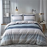 Vista 16 de EAVD Juego de funda de edredón vintage de algodón lavado suave con patrón de cuadros cuadriculados, funda de edredón geométrica de granja con 2