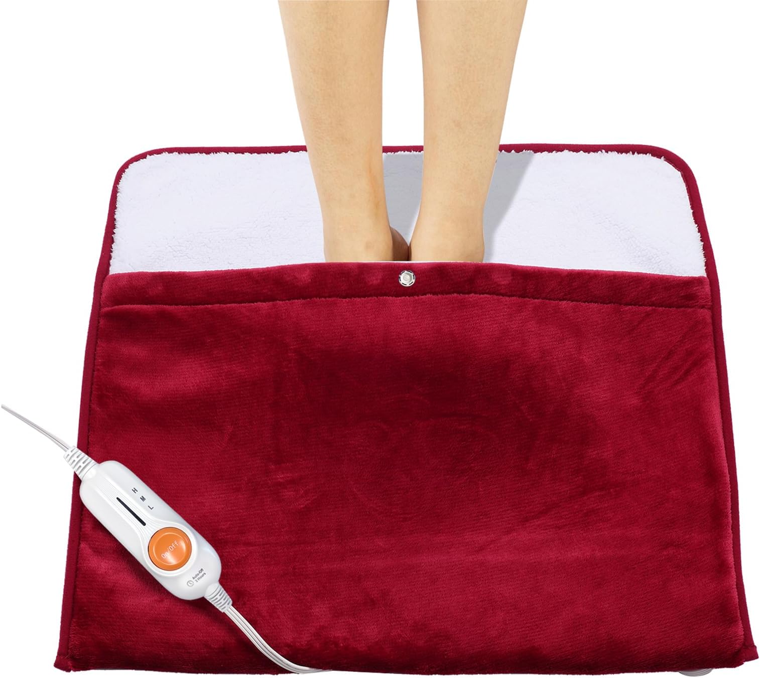 Gintao Electric Heated Foot Warmers for Men and Women,Foot Heating Pad Electric with Fast Heating Technology,Heating Pad Feet Warmer Auto Shut Off with 3 Temperature Setting,22×20 inches,Red