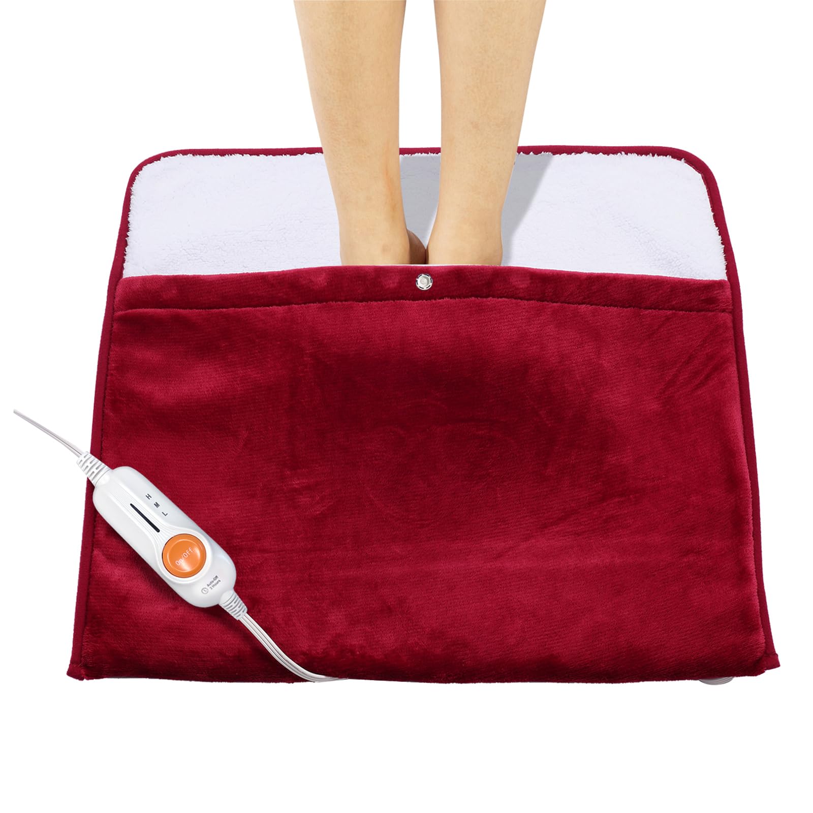 Gintao Electric Heated Foot Warmers for Men and Women,Foot Heating Pad Electric with Fast Heating Technology,Heating Pad Feet Warmer Auto Shut Off with 3 Temperature Setting,22×20 inches,Red