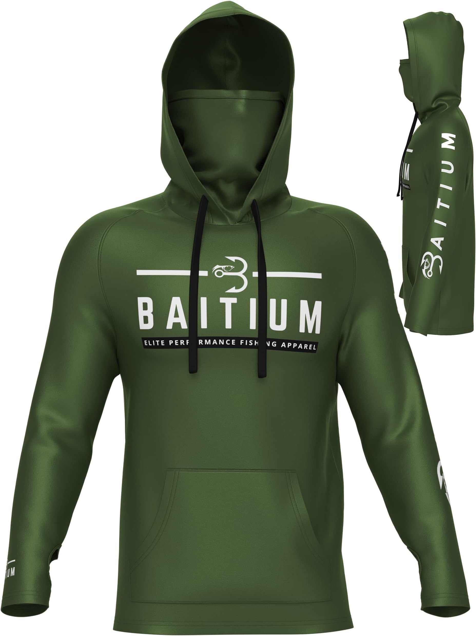 BaitiumFishing Shirts for Men Long Sleeve, Mens Fishing Shirts Long Sleeve Hooded, SPF Shirts for Men, Fishing Gear and Equipment